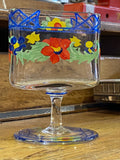 Hand-painted glass toothpick holder