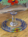 Hand-painted glass toothpick holder