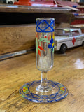 Hand-painted glass toothpick holder