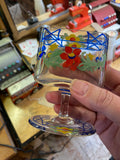 Hand-painted glass toothpick holder