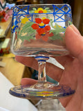 Hand-painted glass toothpick holder