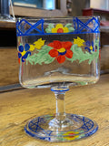 Hand-painted glass toothpick holder