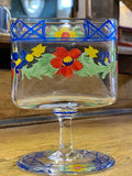 Hand-painted glass toothpick holder