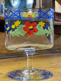 Hand-painted glass toothpick holder