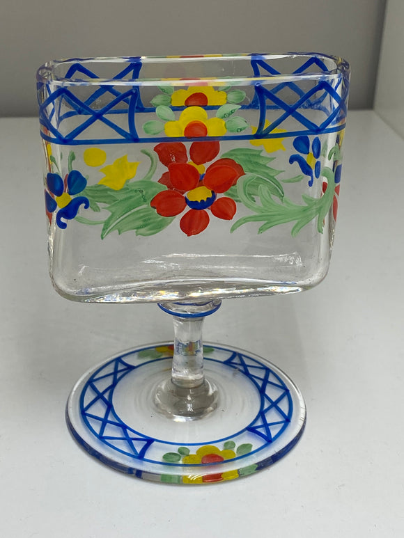 Exquisite Art Deco Glass Table Toothpick or Cigarette Holder – Hand-Painted