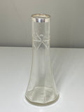 Glass bud vase with silver collar