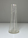 Glass bud vase with silver collar