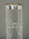 Glass bud vase with silver collar