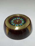 Wooden and brass compass