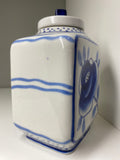 Soviert era Gzhel porcelain tea caddy