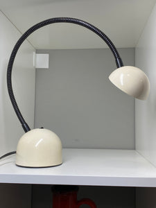 1980s Vintage Desk Lamp – Off-White & Black Flexible Neck – LED Bulb Included