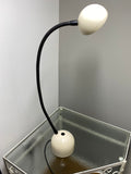 1980s Vintage Desk Lamp – Off-White & Black Flexible Neck – LED Bulb Included