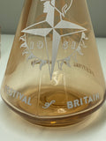 Festival of Britain 1951 Souvenir Rose Glass Decanter & Shot Glasses