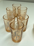 Festival of Britain 1951 Souvenir Rose Glass Decanter & Shot Glasses