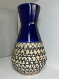 1960s Carstens Tönnieshof Austria Fat Lava Vase – Stunning Deep Blue Glaze