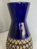 1960s Carstens Tönnieshof Austria Fat Lava Vase – Stunning Deep Blue Glaze