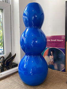 Large resin vase in vibrant blue