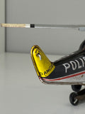 Vintage 1960s Japanese Tinplate Friction Toy Police Helicopter – Lithographed Design