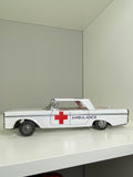 Vintage tin friction toy ambulance