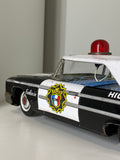 Vintage ASC-Japan Tin Toy Ford Galaxie Police Car – 1960s Battery-Powered