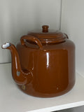 Large vintage enamel teapot