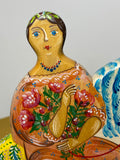 Vintage Russian folk art wooden figurine