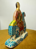 Vintage Russian folk art wooden figurine