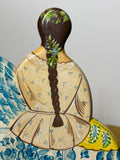 Vintage Russian folk art wooden figurine