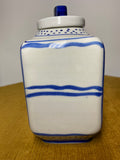 Soviert era Gzhel porcelain tea caddy