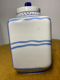 Soviert era Gzhel porcelain tea caddy