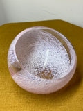 Vintage Caithness Glass Bowl – Light Pink with Angled Opening