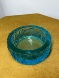 1970s Whitefriars Kingfisher Turquoise Bowl – Textured Bark Effect Glass