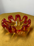 Murano art glass flame bowl