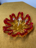 Murano art glass flame bowl