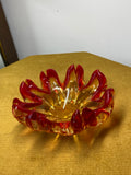 Murano art glass flame bowl