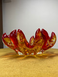 Murano art glass flame bowl