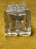 Small Victorian quality pressed glass scent bottle with sterling silver top.