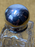 Small Victorian quality pressed glass scent bottle with sterling silver top.