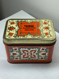 Small vintage Russian tin tea caddy