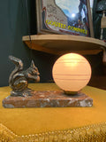 Art Deco squirrel side lamp