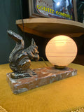 Art Deco squirrel side lamp