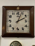 Large 1930s French Art Deco Wall Clock by ATO – Restored & Working