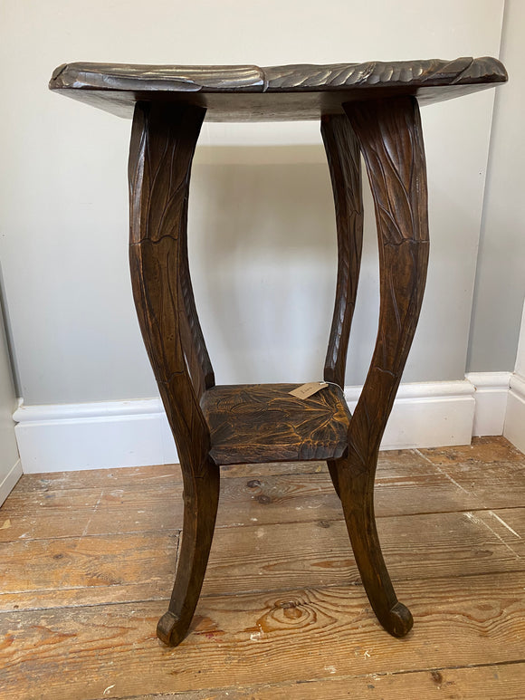 Antique Liberty & Co Arts and Crafts Carved Wood Table (Circa 1905)