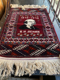 Vintage 1970 Soviet Lenin Wool Rug – 100th Anniversary Commemorative Collectible