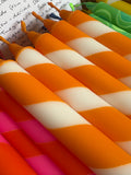 Juicy Orange & White Helter Skelter Candle – True North Chandlers