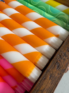 Juicy Orange & White Helter Skelter Candle – True North Chandlers