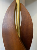 1960s Scandinavian Teak & Brass Table Lamp