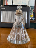 Victorian perfume bottle with sterling silver collar.