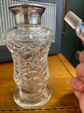 Edwardian pressed glass scent bottle with sterling silver neck