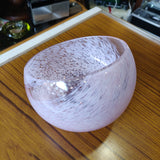 Vintage Caithness Glass Bowl – Light Pink with Angled Opening